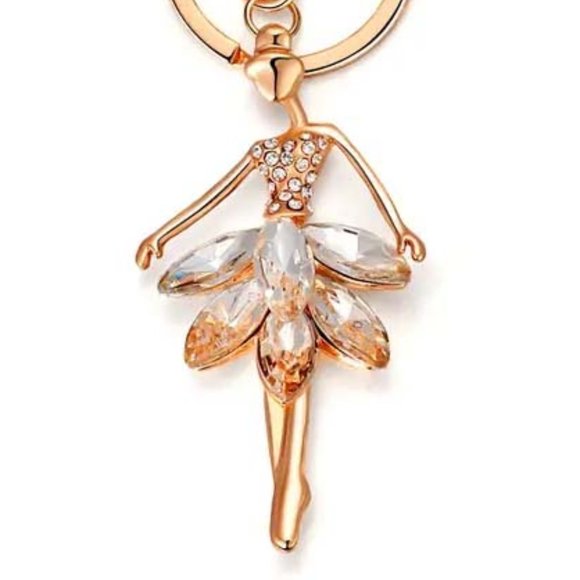 "BALLERINA ON POINTE" HANDBAG JEWELRY CHARM PURSE GOLDEN PENDANT 44 - Picture 1 of 2